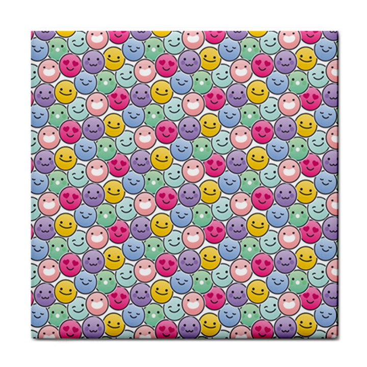 Cute Emoticon Pattern Tile Coaster