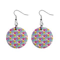 Cute Emoticon Pattern Mini Button Earrings by designsbymallika