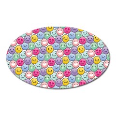 Cute Emoticon Pattern Oval Magnet by designsbymallika