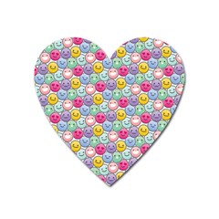 Cute Emoticon Pattern Heart Magnet by designsbymallika