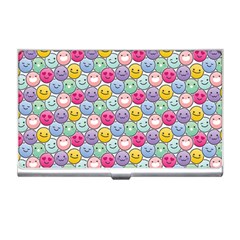 Cute Emoticon Pattern Business Card Holder by designsbymallika