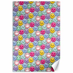 Cute Emoticon Pattern Canvas 24  X 36  by designsbymallika