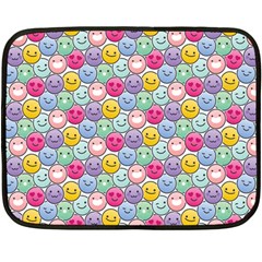 Cute Emoticon Pattern Fleece Blanket (mini) by designsbymallika