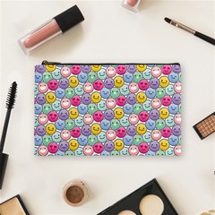 Cute Emoticon Pattern Cosmetic Bag (medium) by designsbymallika