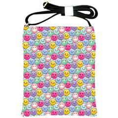 Cute Emoticon Pattern Shoulder Sling Bag by designsbymallika