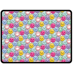 Cute Emoticon Pattern Fleece Blanket (large)  by designsbymallika