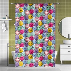 Cute Emoticon Pattern Shower Curtain 48  X 72  (small)  by designsbymallika