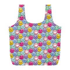 Cute Emoticon Pattern Full Print Recycle Bag (l) by designsbymallika