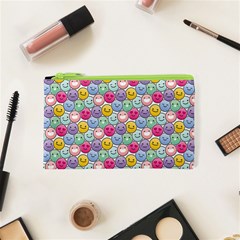 Cute Emoticon Pattern Cosmetic Bag (xs) by designsbymallika