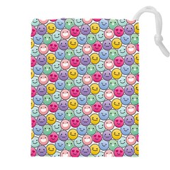 Cute Emoticon Pattern Drawstring Pouch (5xl) by designsbymallika