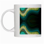 Green Golden Marble Print White Mugs Left