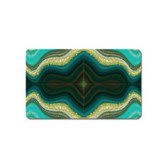 Green Golden Marble Print Magnet (name Card) by designsbymallika