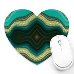 Green Golden Marble Print Heart Mousepads Front