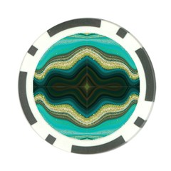 Green Golden Marble Print Poker Chip Card Guard (10 Pack) by designsbymallika