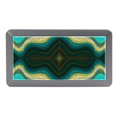 Green Golden Marble Print Memory Card Reader (mini) by designsbymallika