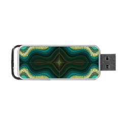 Green Golden Marble Print Portable Usb Flash (one Side) by designsbymallika