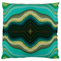 Green Golden Marble Print Standard Flano Cushion Case (two Sides) by designsbymallika