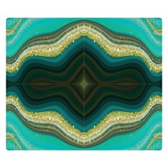 Green Golden Marble Print Double Sided Flano Blanket (small)  by designsbymallika