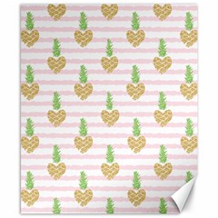 Heart Pineapple Canvas 8  X 10  by designsbymallika