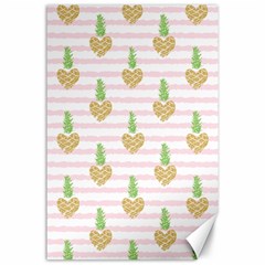 Heart Pineapple Canvas 24  X 36  by designsbymallika