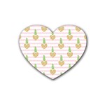 Heart Pineapple Rubber Coaster (Heart)  Front