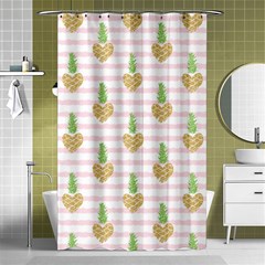 Heart Pineapple Shower Curtain 48  X 72  (small)  by designsbymallika