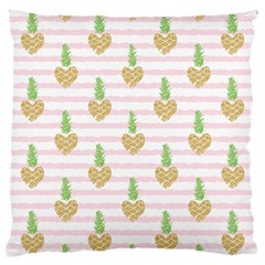 Heart Pineapple Large Cushion Case (two Sides) by designsbymallika