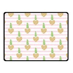 Heart Pineapple Double Sided Fleece Blanket (small)  by designsbymallika