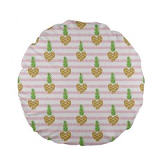 Heart Pineapple Standard 15  Premium Flano Round Cushions by designsbymallika