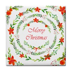 Merry Christmas Tile Coaster by designsbymallika