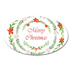 Merry Christmas Oval Magnet by designsbymallika