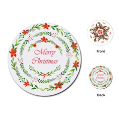 Merry Christmas Playing Cards Single Design (round) by designsbymallika