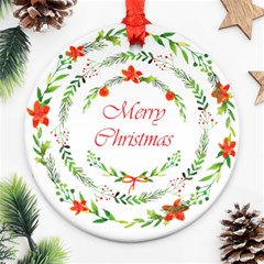 Merry Christmas Round Ornament (two Sides) by designsbymallika