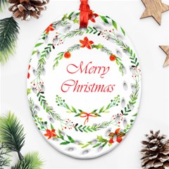 Merry Christmas Ornament (oval Filigree) by designsbymallika