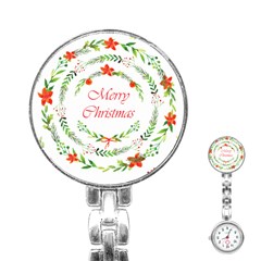 Merry Christmas Stainless Steel Nurses Watch by designsbymallika