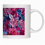 Pink Blue Flowers White Mugs Right