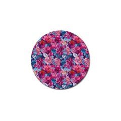 Pink Blue Flowers Golf Ball Marker by designsbymallika