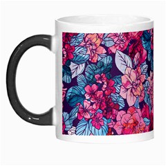 Pink Blue Flowers Morph Mugs by designsbymallika