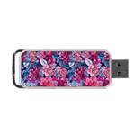 Pink Blue Flowers Portable USB Flash (Two Sides) Front