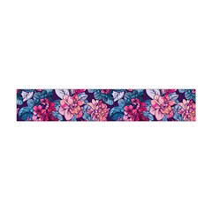 Pink Blue Flowers Flano Scarf (mini) by designsbymallika