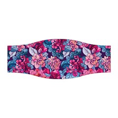 Pink Blue Flowers Stretchable Headband by designsbymallika