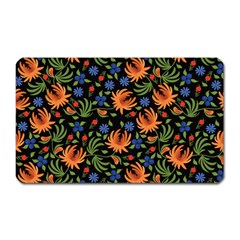 Orange Flowers Pattern Magnet (rectangular) by designsbymallika