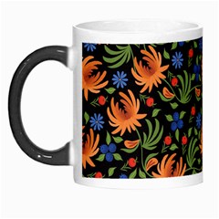 Orange Flowers Pattern Morph Mugs by designsbymallika