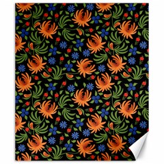 Orange Flowers Pattern Canvas 20  X 24  by designsbymallika