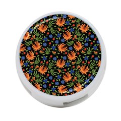 Orange Flowers Pattern 4-port Usb Hub (two Sides) by designsbymallika