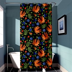 Orange Flowers Pattern Shower Curtain 36  X 72  (stall)  by designsbymallika