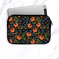 Orange Flowers Pattern Apple Ipad Mini Zipper Cases by designsbymallika