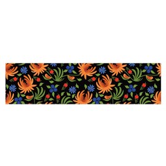 Orange Flowers Pattern Satin Scarf (oblong) by designsbymallika