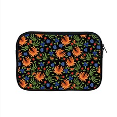 Orange Flowers Pattern Apple Macbook Pro 15  Zipper Case by designsbymallika