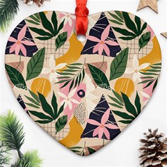 Tropical Love Heart Ornament (two Sides) by designsbymallika